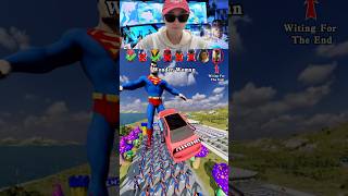 Super Heros Cars vs 1000 superman vs Jump Challenge😎🚘 shorts beamngdrive [upl. by Akcinehs]