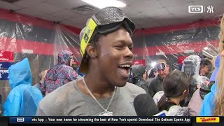 Jazz Chisholm Jr speaks on advancing to the World Series Juan Sotos clutch homer [upl. by Domini]