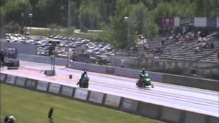 Drag Race  Snowmobile vs Motorcycle [upl. by Felipa]