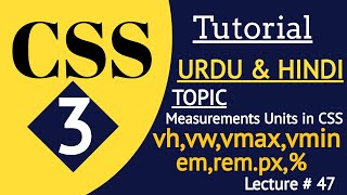 How to use Measurements UnitsrememvhvwvminvmaxmoreMeasurementsUnitstutorial in Urdu amp Hindi [upl. by Arabella309]