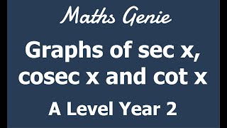 Graphs of sec x cosec x and cot x [upl. by Adnaluy196]