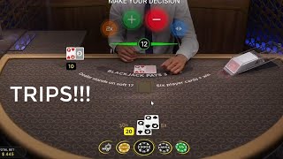 INSANE HUGE WIN BLACK JACK  MONSTER SIDE BETS 400 to 17000 [upl. by Anerehs]