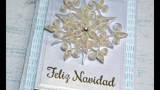 Tarjeta Feliz Navidad con la tecnica de Filigrana Quilling [upl. by Isoj]