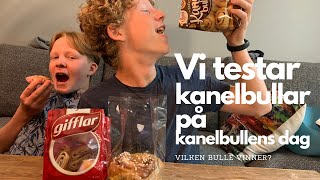 Vilken bulle vinner Vi testar kanelbullar på kanelbullens dag kanelbullar cinamonroll testvideo [upl. by Arok644]