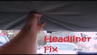 How to fix cars Headliner with Carpet tape  tips made EASY  CHEAP NO GLUE or Spray [upl. by Montagna]