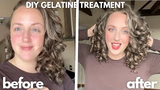 DIY Gelatine Protein Treatment for curly hair [upl. by Ecinaej36]