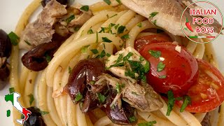 Lunch in 10 minutes  Pasta with mackerel authentic Italian [upl. by Cher]