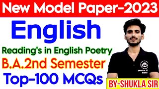 🔴Live Lecture1  English BA 2nd semester  New model paper 2023  Mimp 100 mcqs  English MCQs [upl. by Goles]