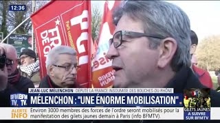 Gilets jaunes Mélenchon sattend à quotune énorme mobilisationquot demain [upl. by Carrington861]