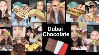 Collection Mukbang Asmr Dubai Chocolate 🍫🍫🍫 chocolate dubai bar crunchy [upl. by Jana]