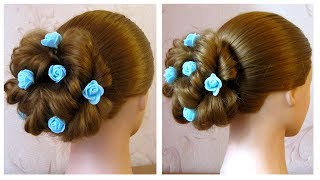 Chignon simple pour soiréemariage ✨ Tuto coiffure romantique cheveux longmi long facile et rapide [upl. by Sydelle]