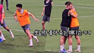 손흥민과 잠시도 떨어져있기 싫은 매디슨 ㅋㅋㅋ 오픈트레이닝 이모저모 [upl. by Maher142]