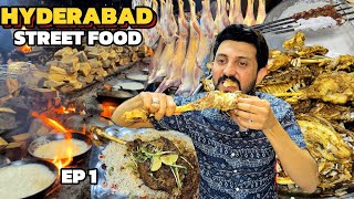 HYDERABAD Street Food Tour  Brohi Balochistan Mutton Dumpukht  Akram Biryani  Mava Pan [upl. by Nerraf119]