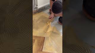 Ashdown Oak Engineered Herringbone Flooring Installation Satisfying Process flooringsurgeons [upl. by Arinay]