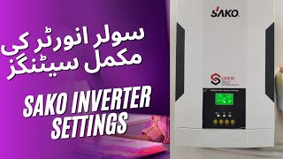 Solar inverter complete settings  SAKO inverter settings [upl. by Bourgeois]