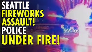 Seattle Street Takeover Erupts in Fireworks Attack on Police Near Space Needle [upl. by Oniliuqnart]