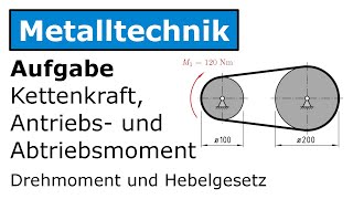 🔧 Kettentrieb Kettenkraft Metalltechnik Drehmoment Hebelgesetz [upl. by Nnylarak]