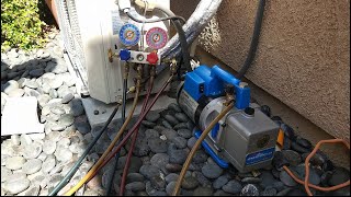 How to Charge Mini Split AC Vacuum and R410A Refrigerant DIY [upl. by Alexandros812]