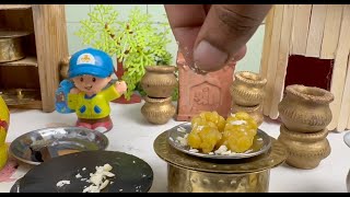 Mini Moti Chur Laddu  food minifood minikitchen foodie mini streetfood [upl. by Steffi62]