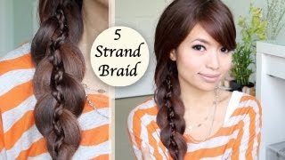 Unique 5 Strand Braid Braid in Braid Hairstyle Hair Tutorial [upl. by Leviram]