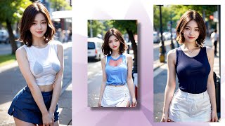 4K AI Lookbook Model 안녕하세요 사나 입니다 [upl. by Ahseirej]