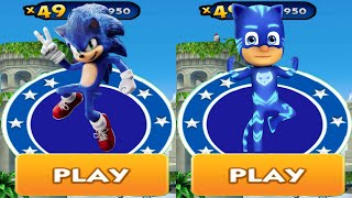 Sonic Dash vs PJ Masks Catboy Run  Movie Sonic vs All Bosses Eggman Zazz All Characters Unlocked [upl. by Renferd]