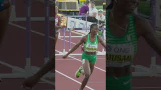 Amusan charging to her 100m hurdles world title in Oregon worldathleticschampionships nigeria [upl. by Assirahc]