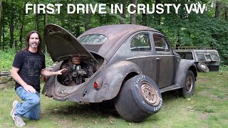 First Drive in Crusty  Oval VW Beetle Rescue [upl. by Eada]