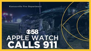 Drivers Apple Watch dials 911 after Racine County crash [upl. by Nimzaj]