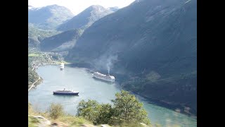 Helicopter sightseeing around the Norwegian Fjords Geiranger Norway [upl. by Aldous]