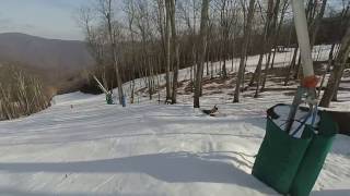 Skiing Sunrise Glades Wintergreen Resort Virginia [upl. by Nahtaneoj]