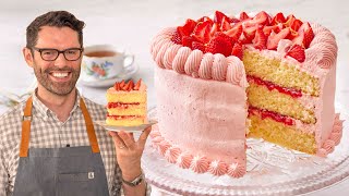 Amazing Strawberry Lemonade Cake Recipe [upl. by Attelrak745]