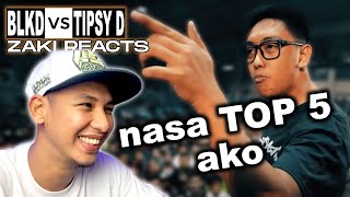 𝐙𝐚𝐤𝐢 𝐑𝐞𝐚𝐜𝐭𝐬  BLKD vs Tipsy D  Top Standard ng Rap Battle [upl. by Ecirpak]