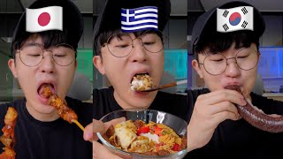 World Food Battle  Japan vs Greece vs Korea [upl. by Notsek]