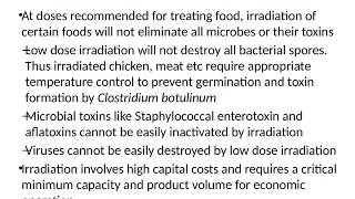 Advantages and limitations of Food Irradiation [upl. by Aliakim]