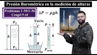 Presión Barométrica en la medición de alturas  Problemas 1–55 y 1–56 Çengel 9 ed [upl. by Kcirderfla]