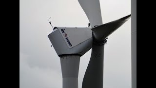 Wind farm Roitsch in storm and sunshine with Dewind Nordex Repower and Enercon wind turbines [upl. by Lleznod705]