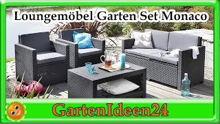 Lounge Set Garten Monaco  Gartenidee  Loungemöbel aus Rattan für Terrasse Garten und Balkon [upl. by Adnouqal]