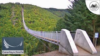 Geierlay Hängeseilbrücke  SaarHunsrückSteig Wanderung  56290 Mörsdorf [upl. by Atinauq907]