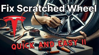 Restore scratched wheel in 5 minutes  Tesla wheel scratch repair amp fix [upl. by Brunhilda]