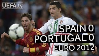 INIESTA RONALDO WORLD CUP 2018 SPAIN beats PORTUGAL on penalties to reach the EURO 2012 final [upl. by Karel]