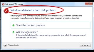 How to fix Windows detected a hard disk problem in windows 7810 [upl. by Coniah]