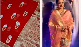 WhatsApp 8446603061 pure handmade banarasi kora organza silk sarees [upl. by Crabb]