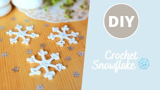 Learn to crochet a Mini Snowflake for Christmas tree ornament or gift tag or appliqué [upl. by Neelhtakyram]