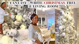 NEW  WINTER WONDERLAND LIVING ROOM amp CHRISTMAS TREE  DECORATE WITH ME  HOW TO DECORATE [upl. by Edelsten]