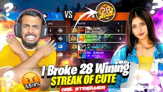 First Time Break 28 Winning Streak 😱 Cute V Badge Girl Vs NayanAsin 😡 गुस्सा हो गया [upl. by Waylen]