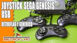 Joysticks Retroflag y genericos Sega Genesis USB  Como configurarlos [upl. by Eduam11]