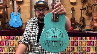 Beltona Concert and Tenor Resonator Ukuleles Blues Strum Comparison [upl. by Tiraj]