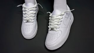 How to new loose lace Nike Air Force 1s LOW WORKS FOR LONG LACES [upl. by Matelda]