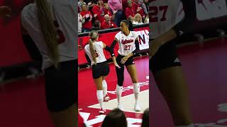 Volleyball handshake  Nebraska players with an interesting handshake ncaavolleyball [upl. by Flss]